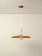 Ridotti - 1 Light Natural Raffia And Burnished Brass Pendant