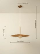 Ridotti - 1 Light Natural Raffia And Burnished Brass Pendant