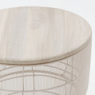 Riviera Side Table - Chalk & Aged Teak - Side Tables Loom Collection Loom Collection Dubai