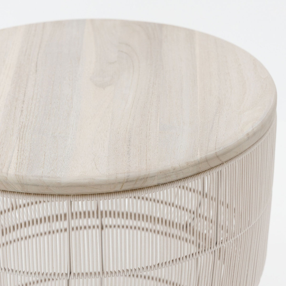 Riviera Side Table - Chalk & Aged Teak - Side Tables Loom Collection Loom Collection Dubai