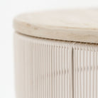 Riviera Side Table - Chalk & Aged Teak - Side Tables Loom Collection Loom Collection Dubai