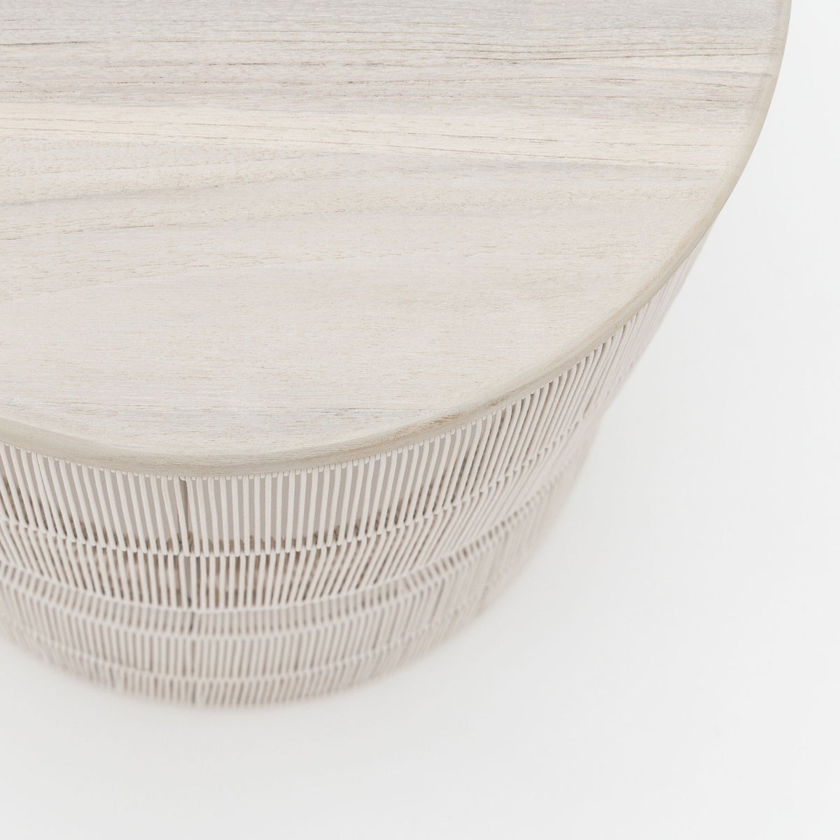 Riviera Side Table - Chalk & Aged Teak - Side Tables Loom Collection Loom Collection Dubai