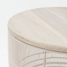 Riviera Side Table - Chalk & Aged Teak - Side Tables Loom Collection Loom Collection Dubai