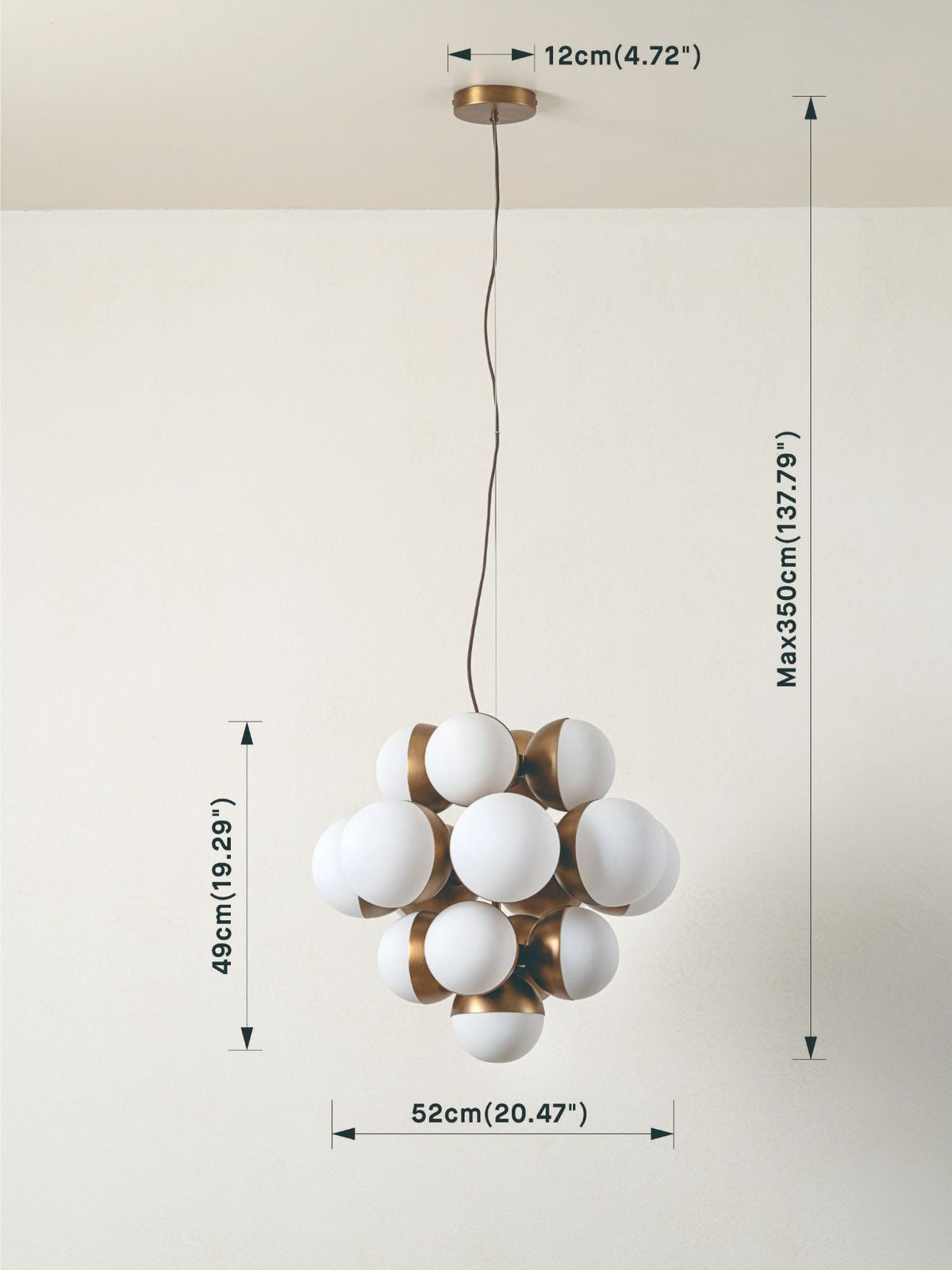 Rocio - 16 Light Aged Brass And Opal Chandelier