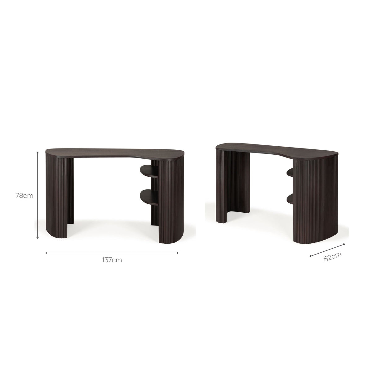 Roller Max Desk - Mahogany Dark Brown - Desks Ethnicraft Loom Collection Dubai