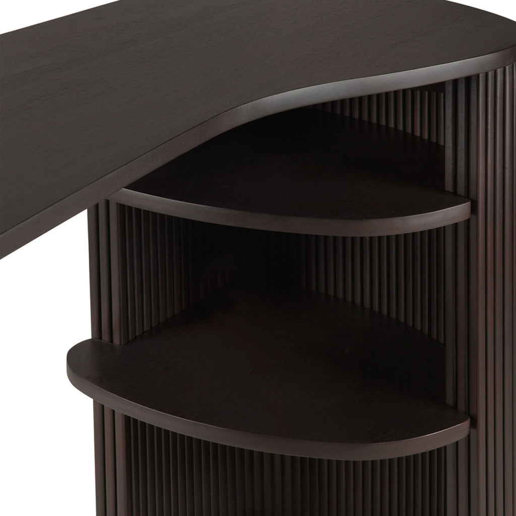 Roller Max Desk - Mahogany Dark Brown - Desks Ethnicraft Loom Collection Dubai