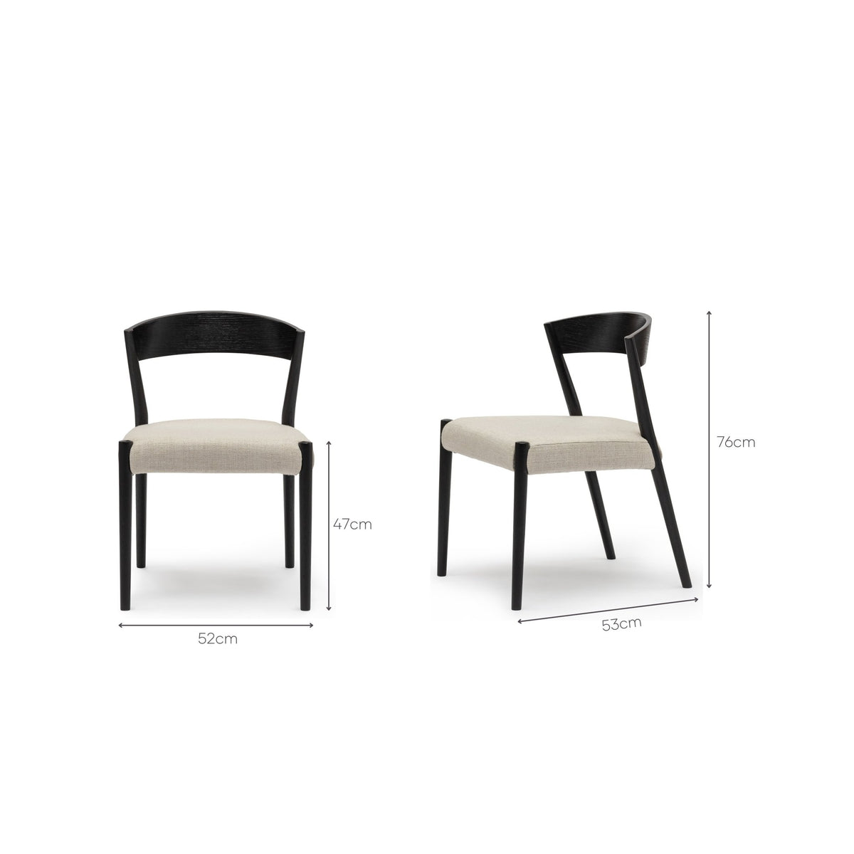 Ronda Chair - Black & Oatmeal