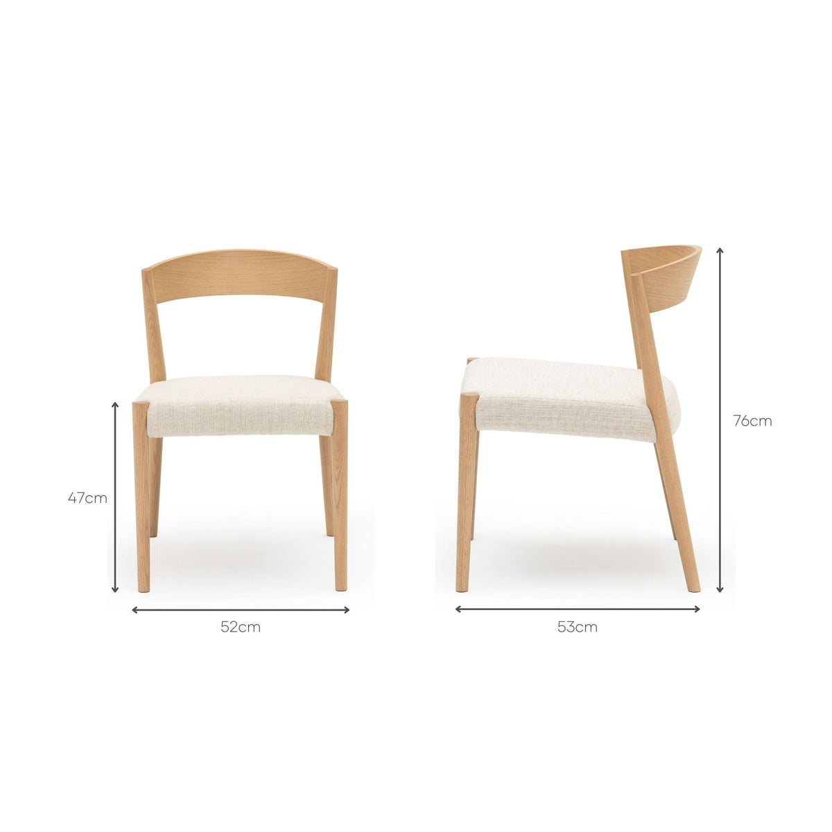 Ronda Chair - Blonde Oak & Oatmeal - Dining Chairs Tolv Loom Collection Dubai