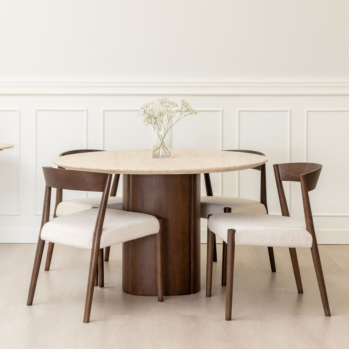Ronda Chair - Espresso Oak & Oatmeal - Dining Chairs Tolv Loom Collection Dubai