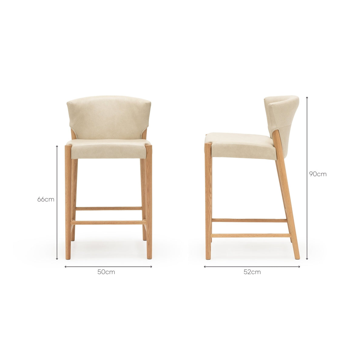 Ronda Counter Chair - Light Oak & Alabama Limestone