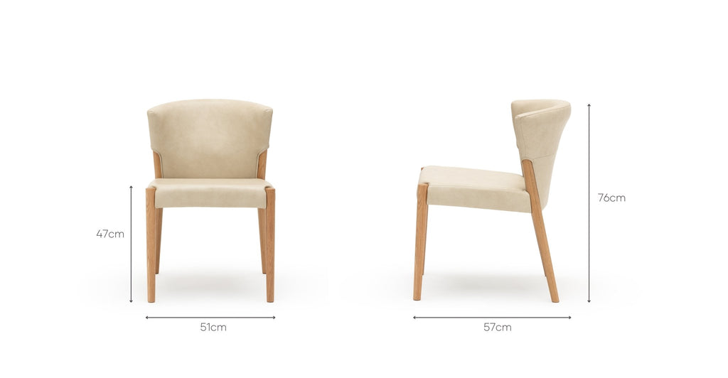 Ronda Dining Chair - Light Oak & Alabama Limestone.