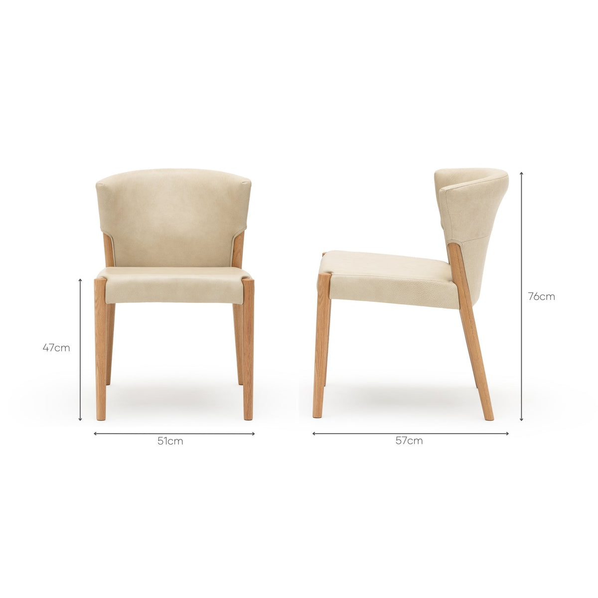 Ronda Dining Chair - Light Oak & Alabama Limestone