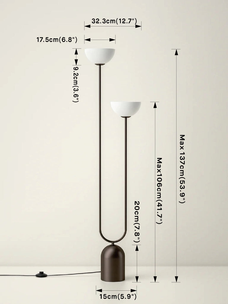 Ruzo - 2 Light Bronze And Porcelain Floor Lamp.