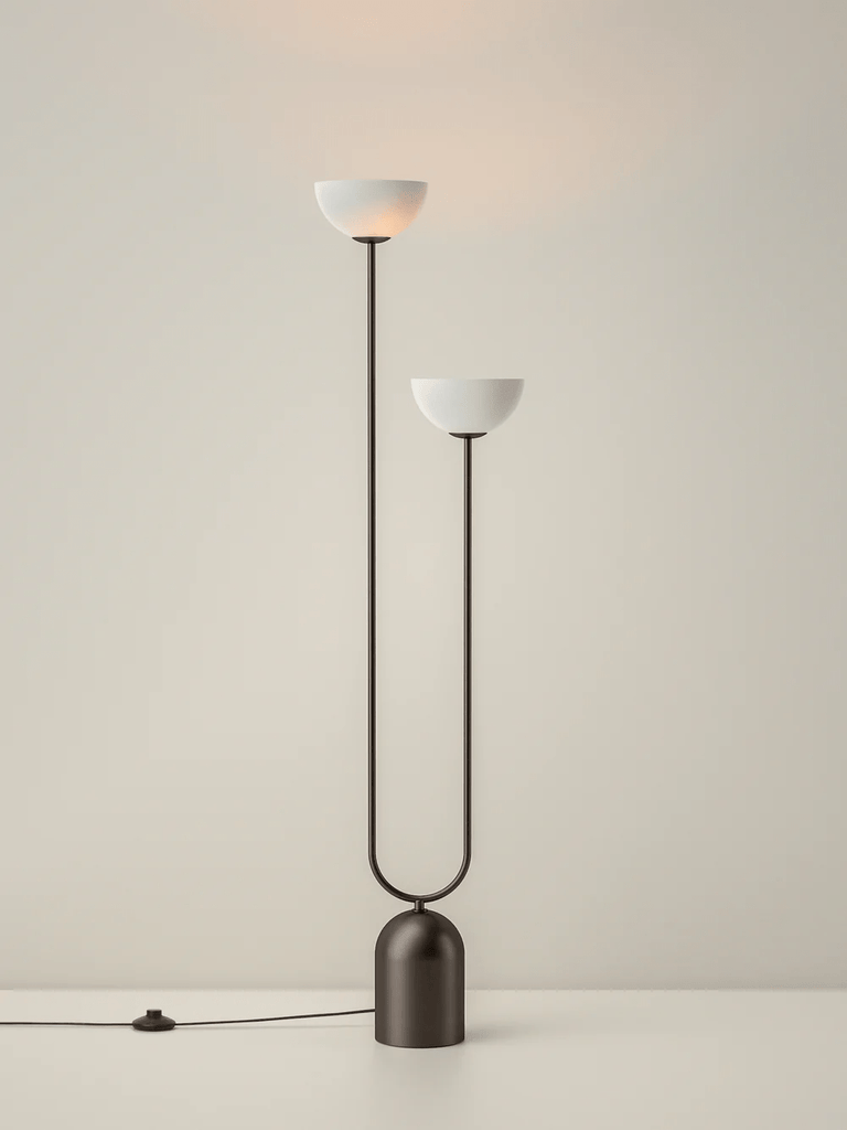 Ruzo - 2 Light Bronze And Porcelain Floor Lamp.