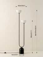 Ruzo - 2 Light Bronze And Porcelain Floor Lamp