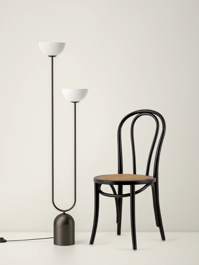 Ruzo - 2 Light Bronze And Porcelain Floor Lamp.