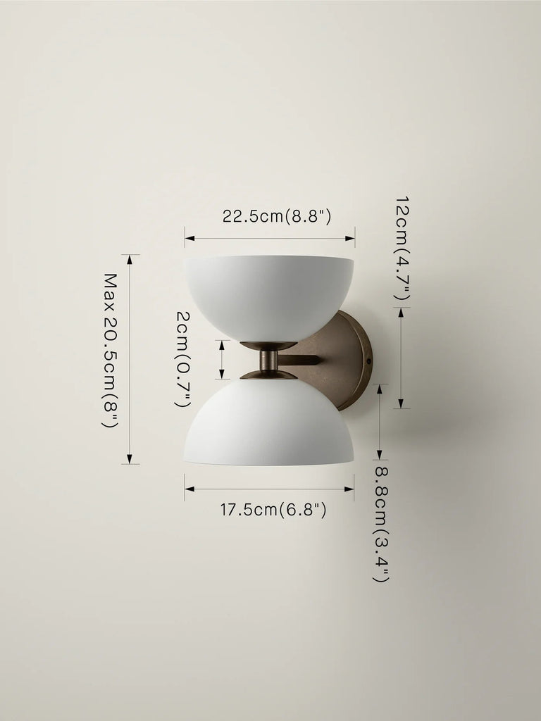 Ruzo - 2 Light Bronze And Porcelain Wall Light