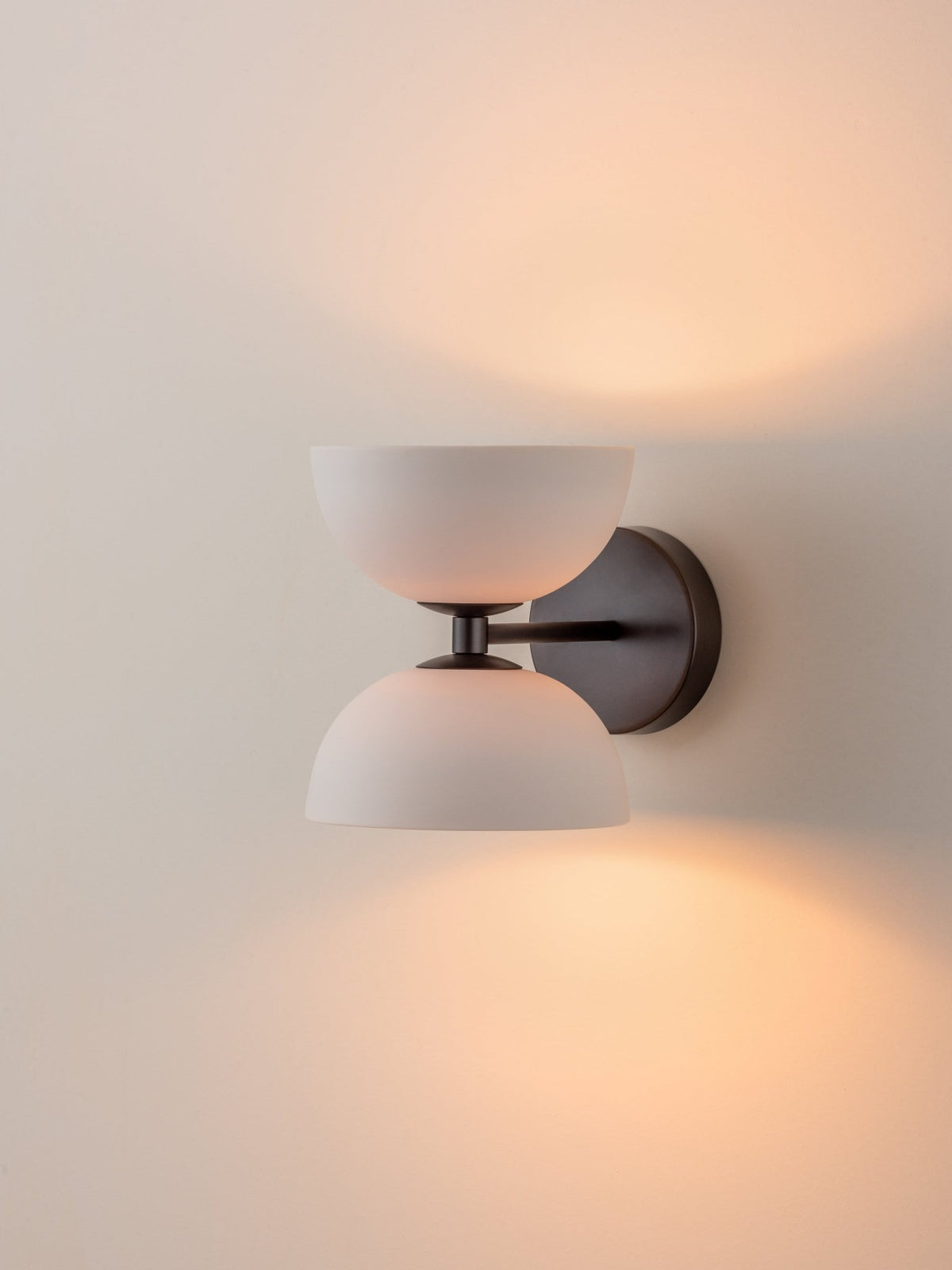 Ruzo - 2 Light Bronze And Porcelain Wall Light
