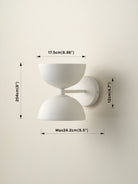 Ruzo - 2 Light Porcelain White Wall Light