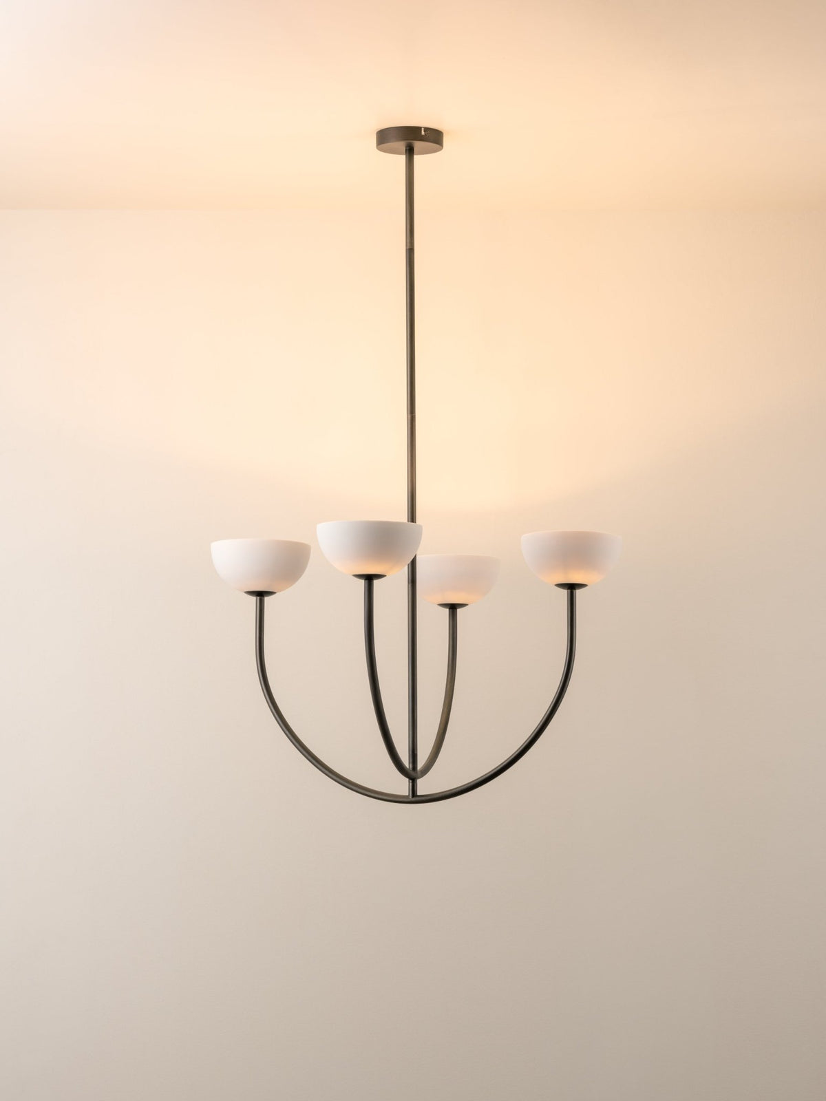 Ruzo - 4 Light Bronze And White Porcelain Ceiling Pendant
