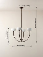 Ruzo - 4 Light Bronze And White Porcelain Ceiling Pendant