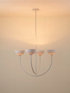 Ruzo - 4 Light Matt Warm White And White Porcelain Ceiling Pendant