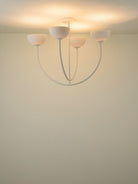 Ruzo - 4 Light Matt Warm White And White Porcelain Ceiling Pendant