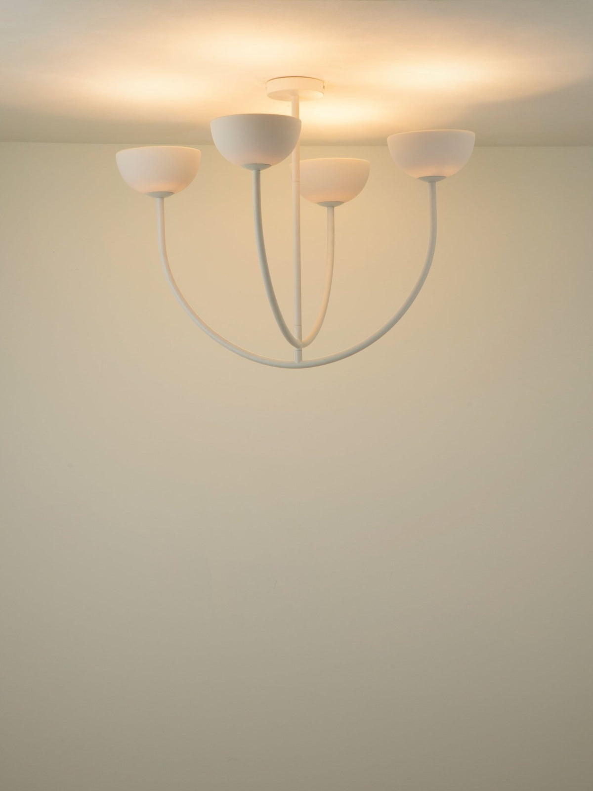 Ruzo - 4 Light Matt Warm White And White Porcelain Ceiling Pendant