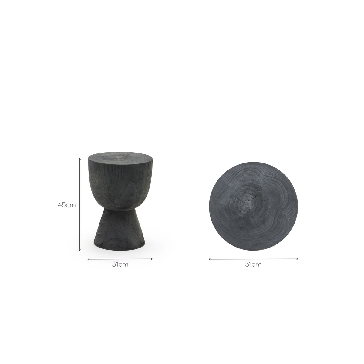 Sacha Stool - Charcoal - Side Tables Loom Collection Loom Collection Dubai