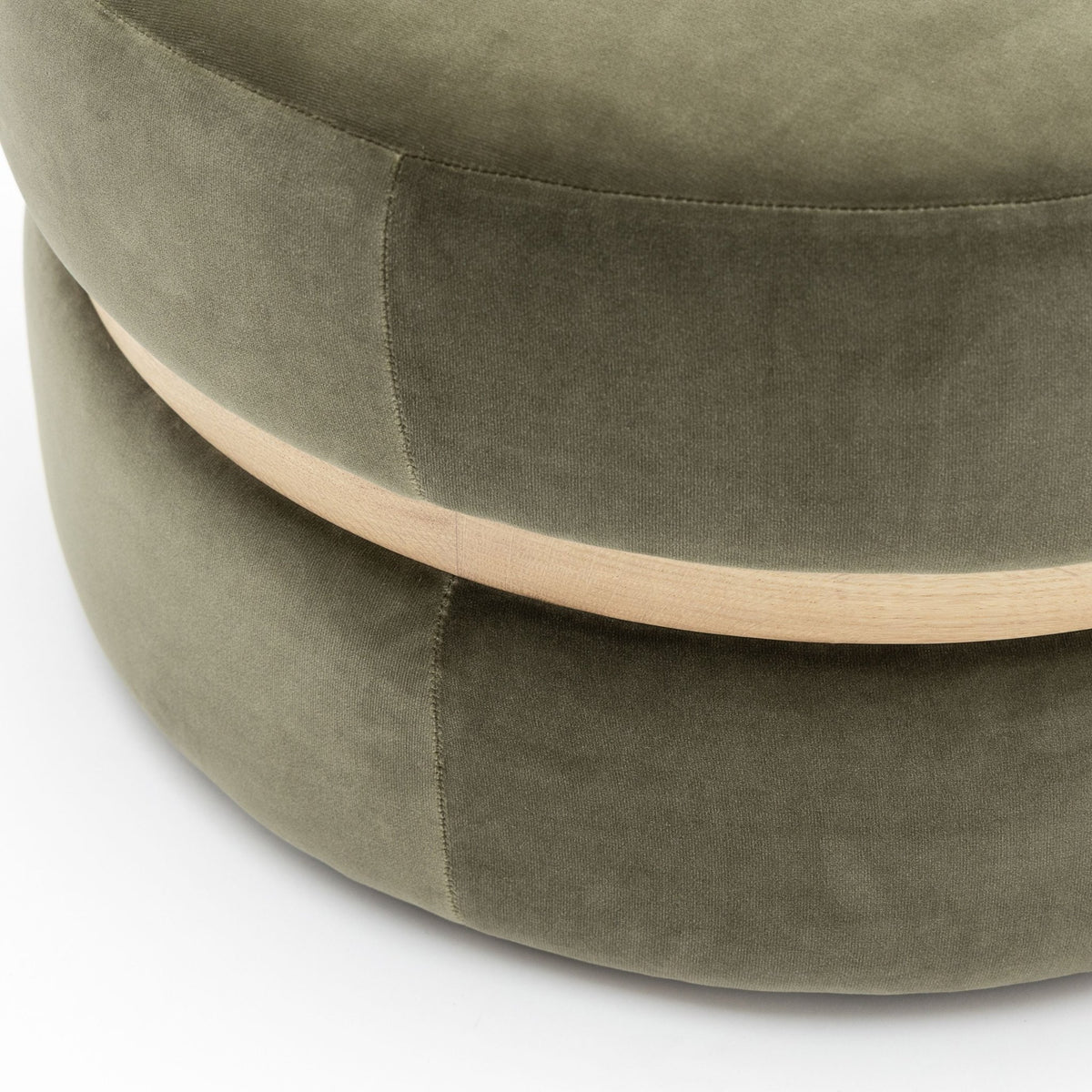 Saga Stool - Blonde Oak & Conte Sepia Velvet - Ottomans Tolv Loom Collection Dubai