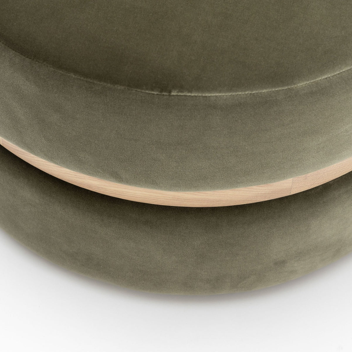 Saga Stool - Blonde Oak & Conte Sepia Velvet - Ottomans Tolv Loom Collection Dubai