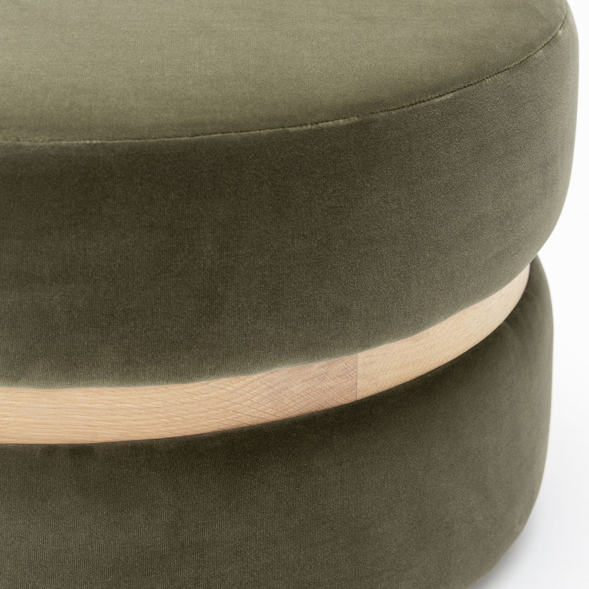 Saga Stool - Blonde Oak & Conte Sepia Velvet - Ottomans Tolv Loom Collection Dubai