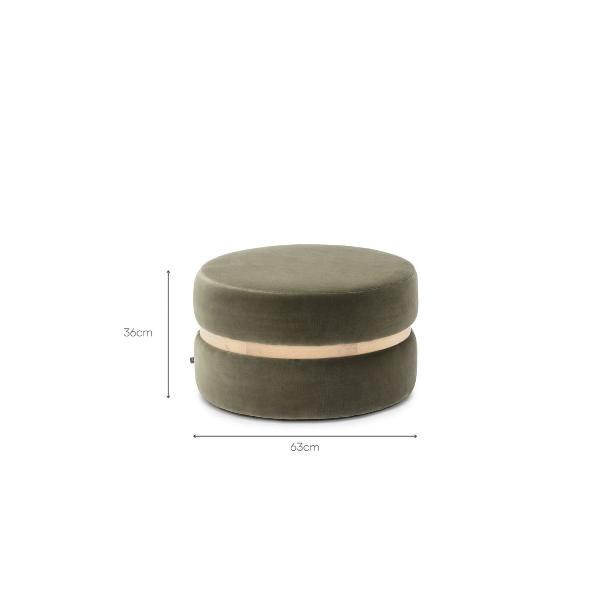 Saga Stool - Blonde Oak & Conte Sepia Velvet - Ottomans Tolv Loom Collection Dubai