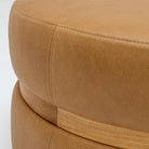 Saga Stool - Light Oak & Pecan Leather - Ottomans Tolv Loom Collection Dubai