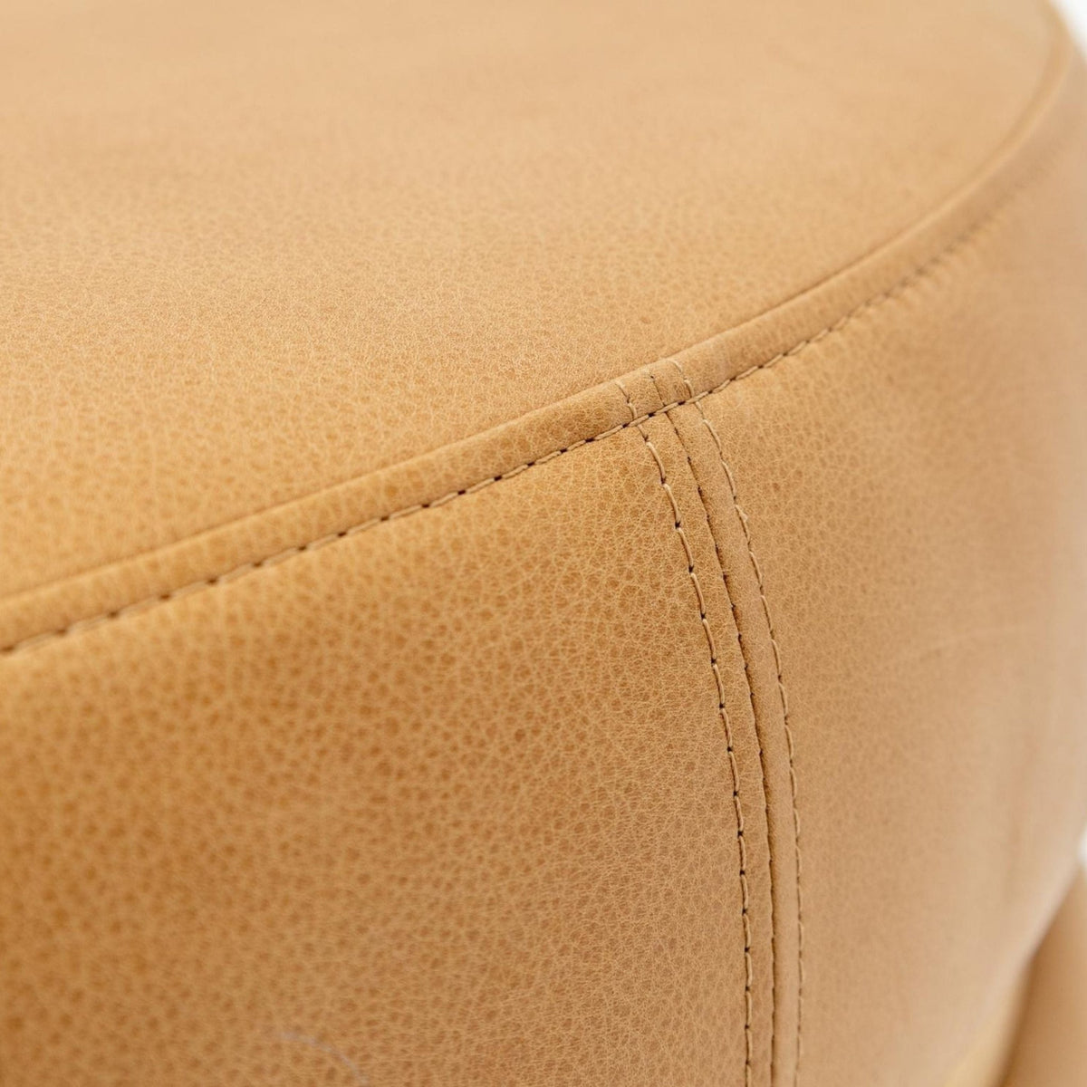 Saga Stool - Light Oak & Pecan Leather - Ottomans Tolv Loom Collection Dubai