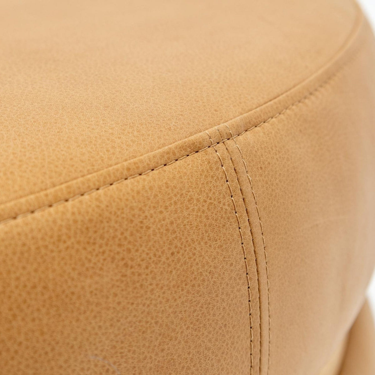Saga Stool - Light Oak & Pecan Leather - Ottomans Tolv Loom Collection Dubai