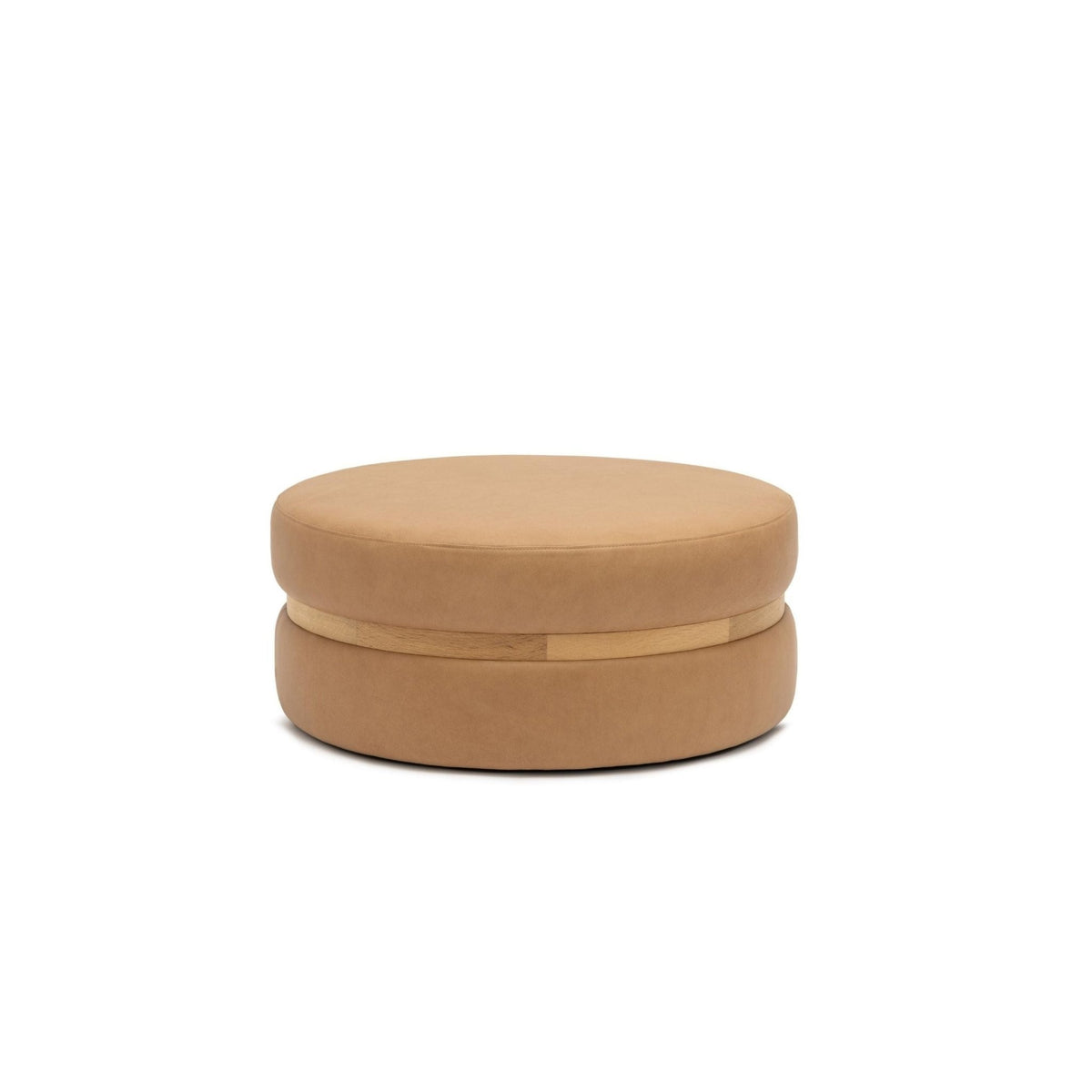 Saga Stool - Light Oak & Pecan Leather - Ottomans Tolv Loom Collection Dubai