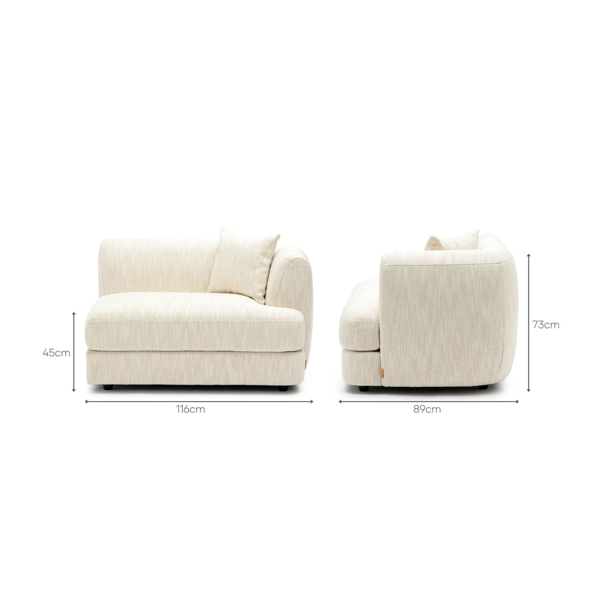 Sandro Right Arm - Almond - Sofa Loom Collection Loom Collection Dubai