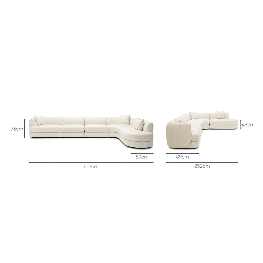 Sandro Sofa - Almond L12 - Modular Sofas Loom Collection Loom Collection Dubai
