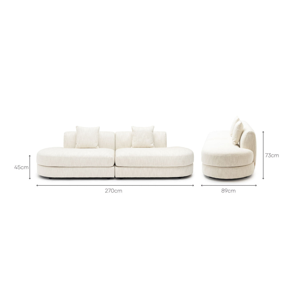 Sandro Sofa - Almond L4 - Sofas Loom Collection Loom Collection Dubai