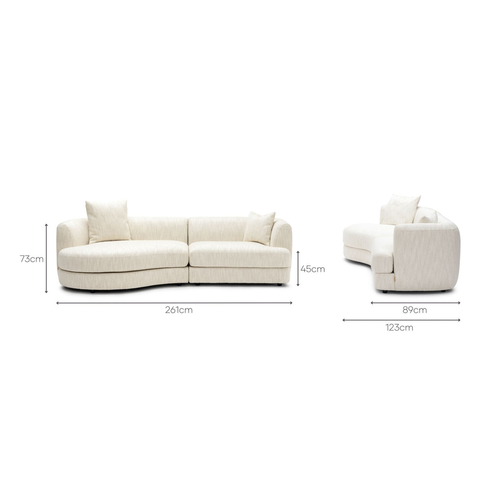 Sandro Sofa - Almond L8 - Sofas Loom Collection Loom Collection Dubai