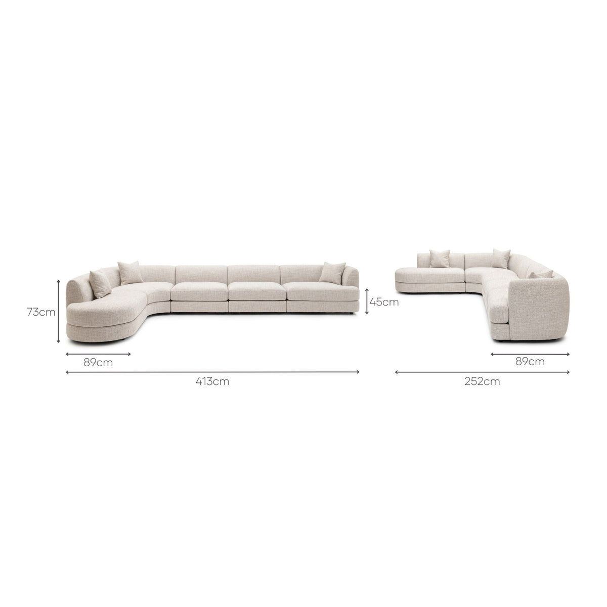 Sandro Sofa - Fog L12 - Modular Sofas Loom Collection Loom Collection Dubai