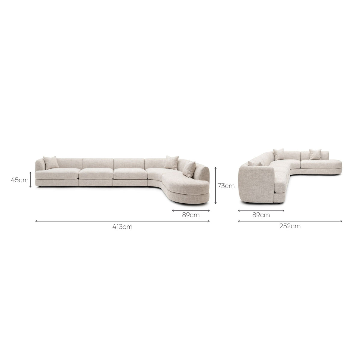 Sandro Sofa - Fog L12 - Modular Sofas Loom Collection Loom Collection Dubai
