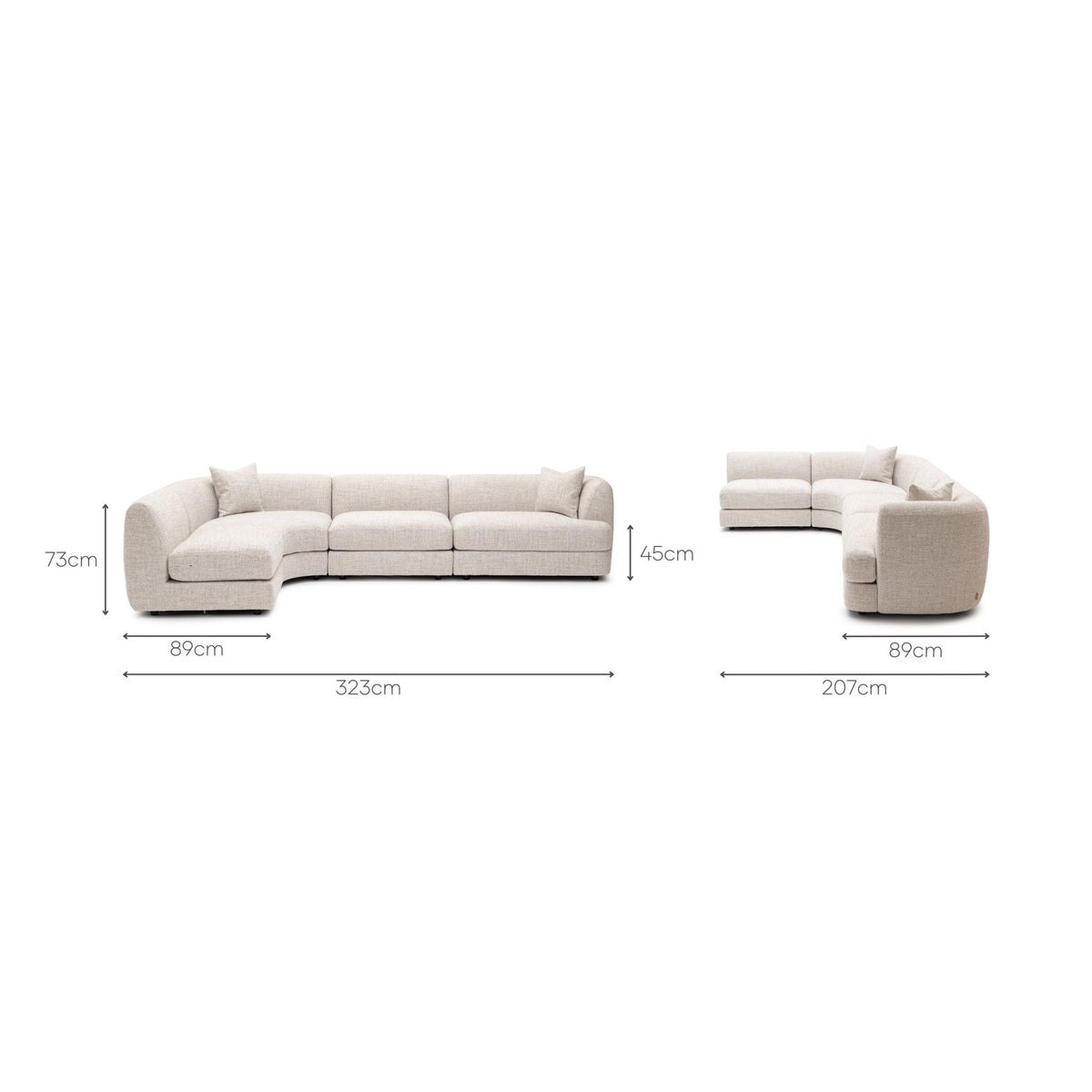 Sandro Sofa - Fog L13 - Modular Sofas Loom Collection Loom Collection Dubai