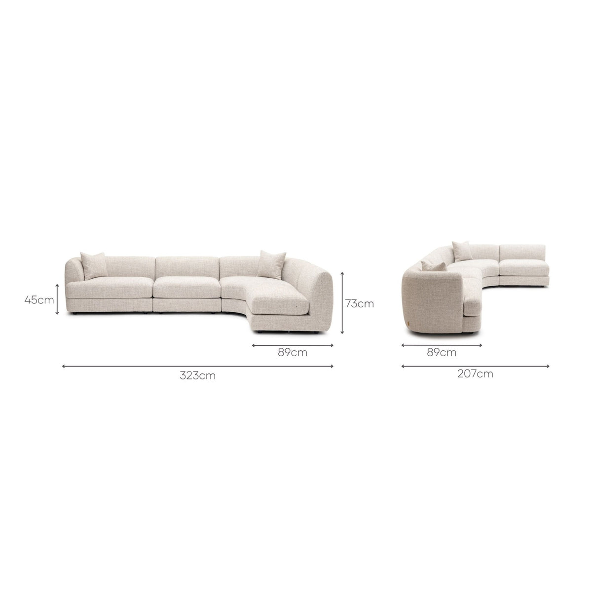 Sandro Sofa - Fog L13 - Modular Sofas Loom Collection Loom Collection Dubai