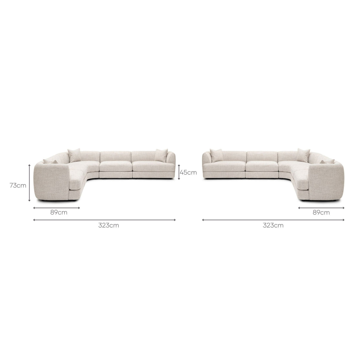 Sandro Sofa - Fog L16 - Modular Sofas Loom Collection Loom Collection Dubai