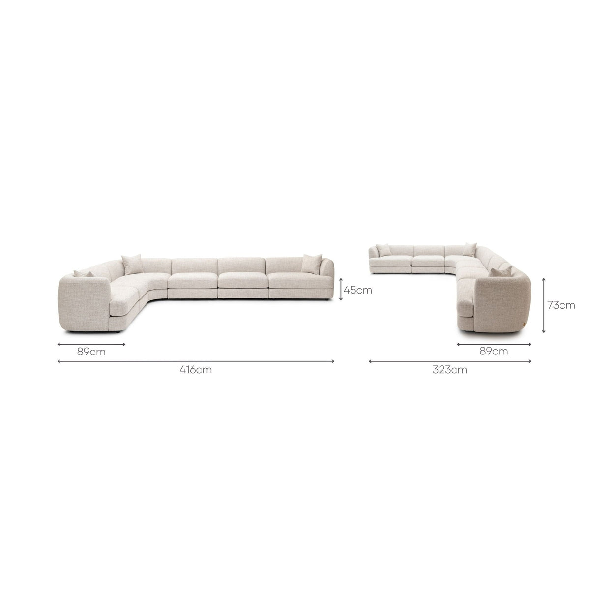 Sandro Sofa - Fog L17 - Modular Sofas Loom Collection Loom Collection Dubai