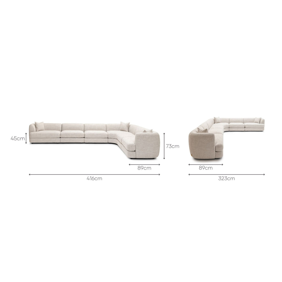 Sandro Sofa - Fog L17 - Modular Sofas Loom Collection Loom Collection Dubai