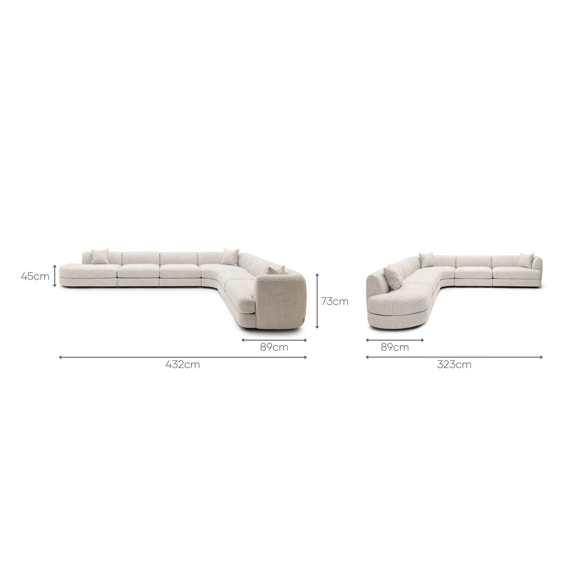 Sandro Sofa - Fog L20 - Modular Sofas Loom Collection Loom Collection Dubai