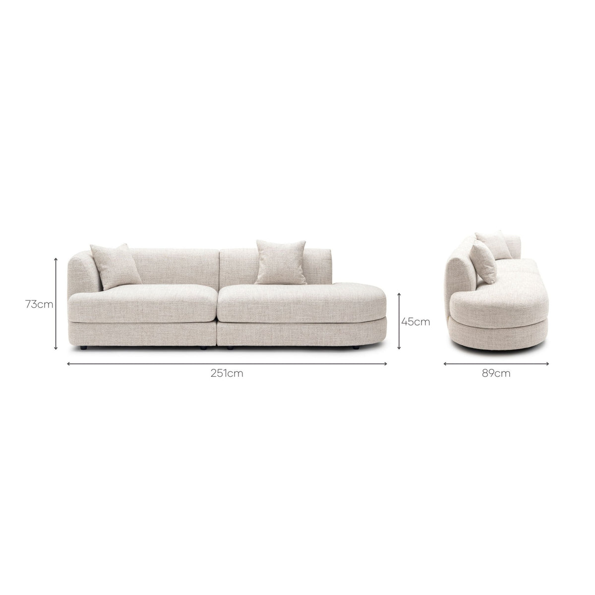Sandro Sofa - Fog L3 - Sofas Loom Collection Loom Collection Dubai